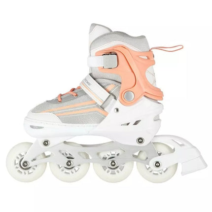 NILS Extreme NH18190 2in1 inline skates, white and pink, size S (29-33), with replaceable hockey blade