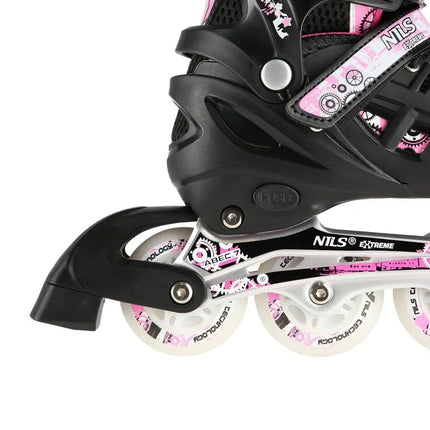 NH10905 4in1 PINK LED SIZE S(31-34) ROLLER SKATES WITH DIMENSIONAL HOCKEY BLADE NILS EXTREME