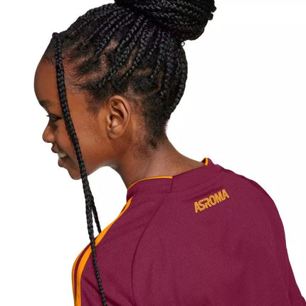 adidas AS Roma 25/26 Home burgundy kids' jersey JX2613