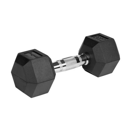 Rubber-coated cast iron dumbbells HEX 2x6 kg REBEL ACTIVE