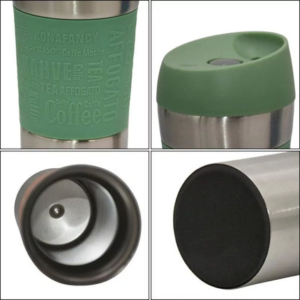 EXCELLENT HOUSEWARE TERMO KELIONINIS PUODELIS 350 ML ŽALIAS