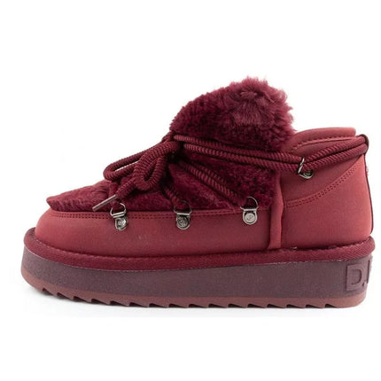 D.Franklin women's winter snow boots, fashionable fur lining, burgundy