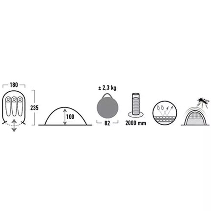 High Peak Vision 3 Tent Žalia 10123