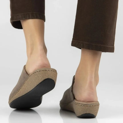 Filippo DK7567 Taupe Leather Wedge Sandals