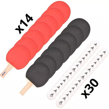 JOOLA TABLE TENNIS SET IN BAG 14 RACKETS 30 BALLS