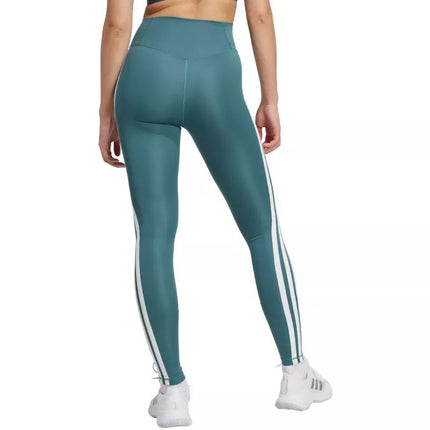 Adidas Optime Essentials Moteriški 7/8 leginsai su 3 juostelėmis, žali JY2152