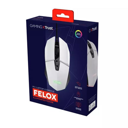 TRUST GXT109P Felox žaidimų pelė balta