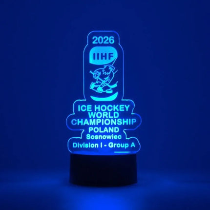 IIHF pasaulio ledo ritulio čempionato IA diviziono Sosnovece 2026 dekoratyvinis šviestuvas