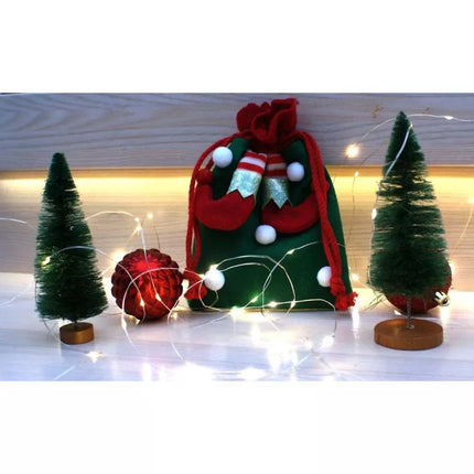 CHRISTMAS GIFT BAG 20x15CM ELF LEGS