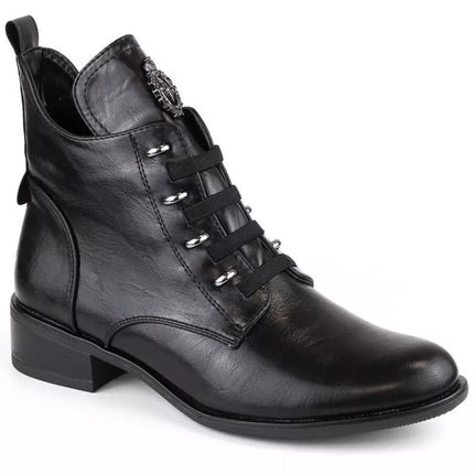 Jezzi W JEZ412A insulated flat ankle boots, black