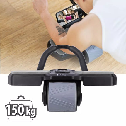 KA10 BLACK ABS WHEEL AUTOMATIC WHEEL FOR EXERCISING THE ABDOMINAL MUSCLES WITH SUPPORT