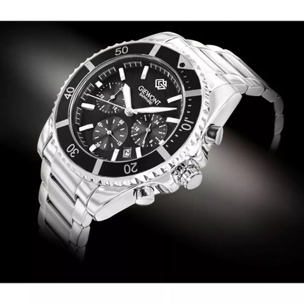 Giewont Chronograph Safyrinis Sidabrinis Vyriškas Laikrodis GW3970-B2