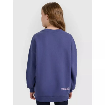Oversized sweatshirt without a hood for girls 4F 4FJRAW25TSWSF2428-33S