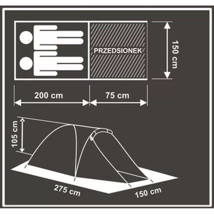 2-PERSON TRIP TENT 275x150x105CM