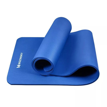 Wozinsky exercise mat 181 x 63 x 0.9 cm thick gymnastic yoga mat blue