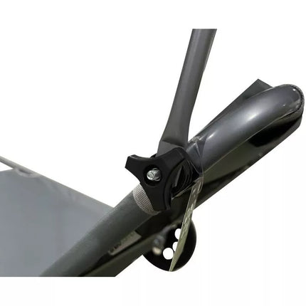 FOLDABLE BEACH CHAIR WITH CANOPY ON WHEELS 116x62x62-90CM GRAY