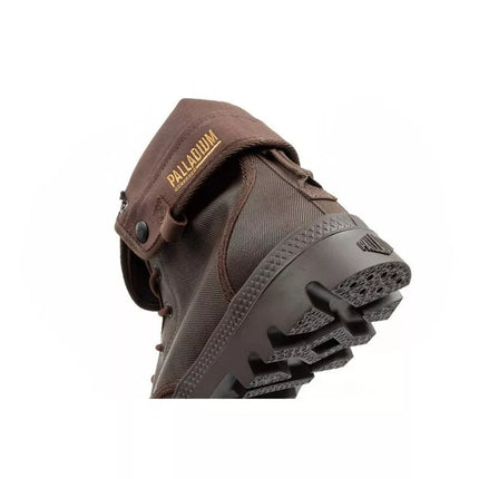 Palladium Men's Baggy Coated High Top Sneakers, Fashionable Dark Brown