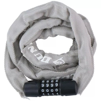 DUNLOP BICYCLE LOCK CHAIN WITH CODE 120CM LENGTH - GRAY