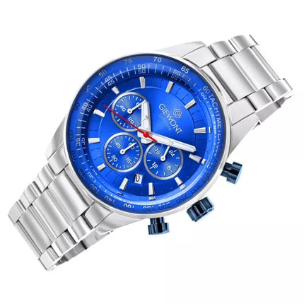 Men's Watch Giewont Chronograph Sapphire Silver Blue GW9140-B3
