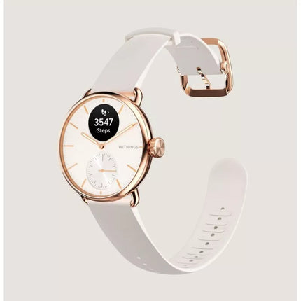 Withings ScanWatch 2 Hybrid Watch - Stainless Steel - Hybrid Smartwatch with Strap - Fluoroelastomer - Wrist Size: 146-211mm - Solid Color - Bluetooth - 34.6g - Sand