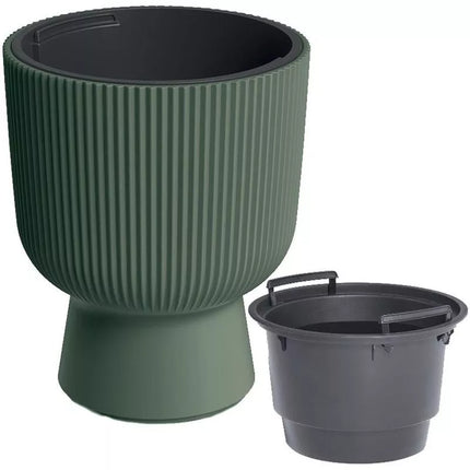 Gėlių vazonas ant kojelės, diametras 30 cm, žalias, MILLY PINA