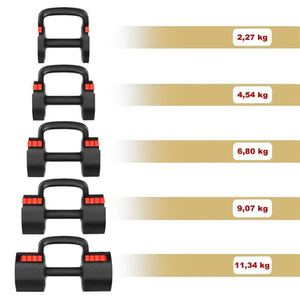 HL05 3in1 ADJUSTABLE DUMBBELL WITH SUPPORT FOR PUSH-UPS AND KETTLEBELL HMS