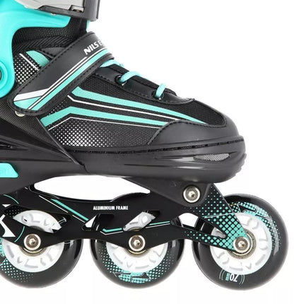 NILS EXTREME NH18190 2IN1 ROLLER SKATES BLACK-BLUE SIZE M (34-38) WITH REPLACEABLE HOCKEY BLADE