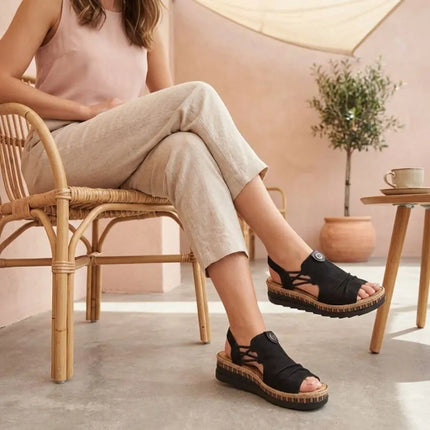 Comfortable Rieker W RKR677 black sandals