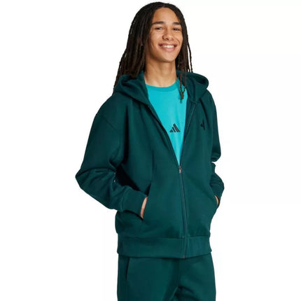 Men's adidas ALL SZN Fleece Full-Zip Sweatshirt Green JX5101