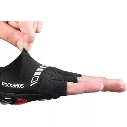 Rockbros S143-BK M dviračių pirštinės su gelio įdėklais - juodos