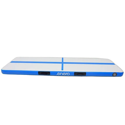 PRIPUČIAMAS GIMNASTIKOS ČIUŽINYS, AKROBATIKOS TAKELIS 300X100X15CM SU ELEKTRINE POMPA, MĖLYNAS