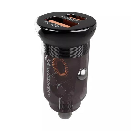 Wozinsky 65W Car Charger USB-C PD 65W / USB-A 45W QC 3.0 - Black