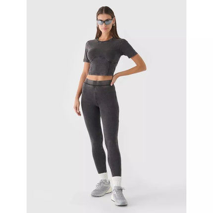 Women's crop top slim plain 4F 4FRAW24TTSHF2581-20S