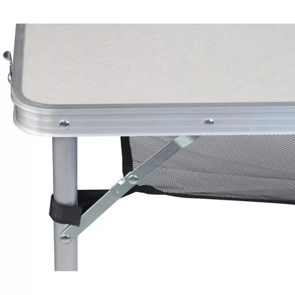 FOLDABLE CAMPING TABLE 120x60x70/62/55CM 4 CHAIRS AND SHELF