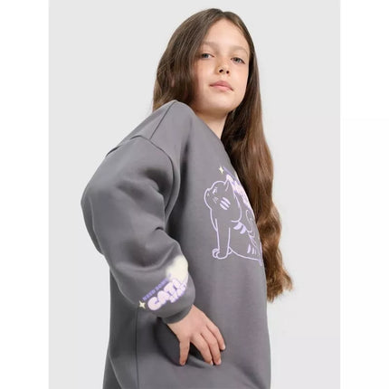 Oversized sweatshirt without a hood for girls 4F 4FJRAW25TSWSF2438-22S