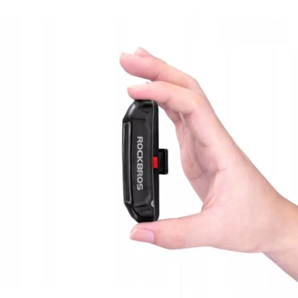 Rockbros A54BK Galinis dviračio žibintas + Micro USB – USB-A laidas – Juodas