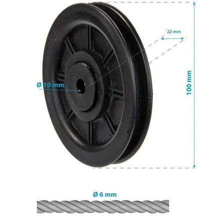 ROLLER fi 100MM FOR ATLAS ROPE fi 6MM ENERO FIT