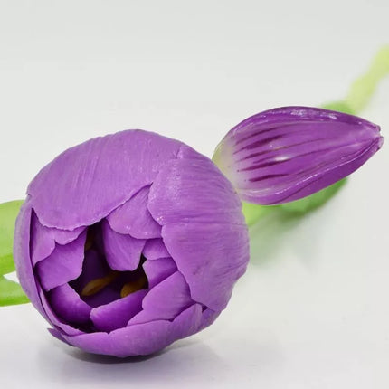 BOUQUET OF 5 PURPLE PEONY TULIPS 39 CM LIFE-LIKE SPRING DECORATION