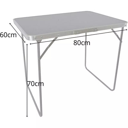 Sulankstomas kempingo stalas 80x60x70cm pilkas