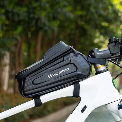 Wozinsky dviračio tašytė ant rėmo, šarvuota, su kišene telefonui, 1.7 l - juoda