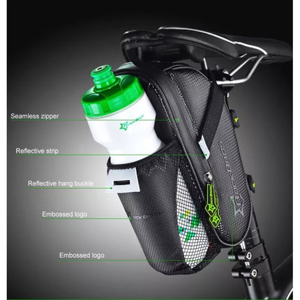 Rockbros C7-1 vandeniui atspari dviračio tašė su tvirtinimu prie balnelio 1.5l - juoda