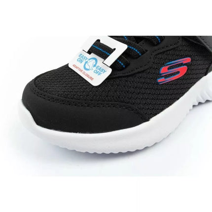 Skechers Bounder vaikiški sportiniai batukai su lipukais, lengvi, madingi, juodi