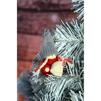 Dekoratyvinė lėlė su rankine, raudona mergaitė, 7.5 cm