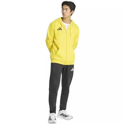 Vyriškas adidas Entrada 26 džemperis su gobtuvu ir pilnu užtrauktuku Geltonas KF8964
