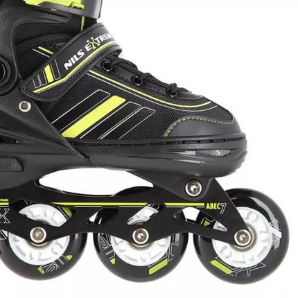 NILS EXTREME NH18191 2IN1 ROLLER SKATES BLACK-LIME SIZE M (34-38) WITH REPLACEABLE HOCKEY BLADE