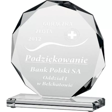 Graviruotas stiklinis trofėjus