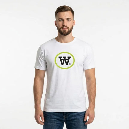 Wood Wood Ace T-shirt White/Green Print - 10135701-2222-18