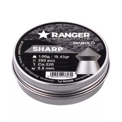 5.5 mm RANGER Diabolo Sharp point pellets 250 pcs. 1.00 g
