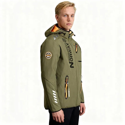 Geographical Norway Royaute DB 068 M WY1996H/GN-Kaki / Orange Softshell striukė
