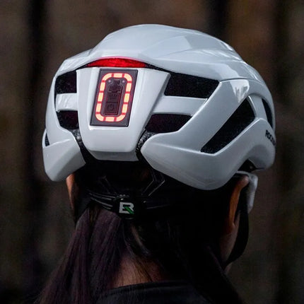 Rockbros ZK-077 Bicycle Helmet with Integrated Multi-Directional Lighting 57-61 cm - White